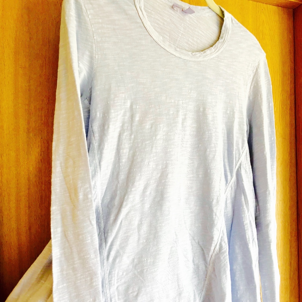WILT BLUE SLUB-COTTON LONG SLEEVE TEE